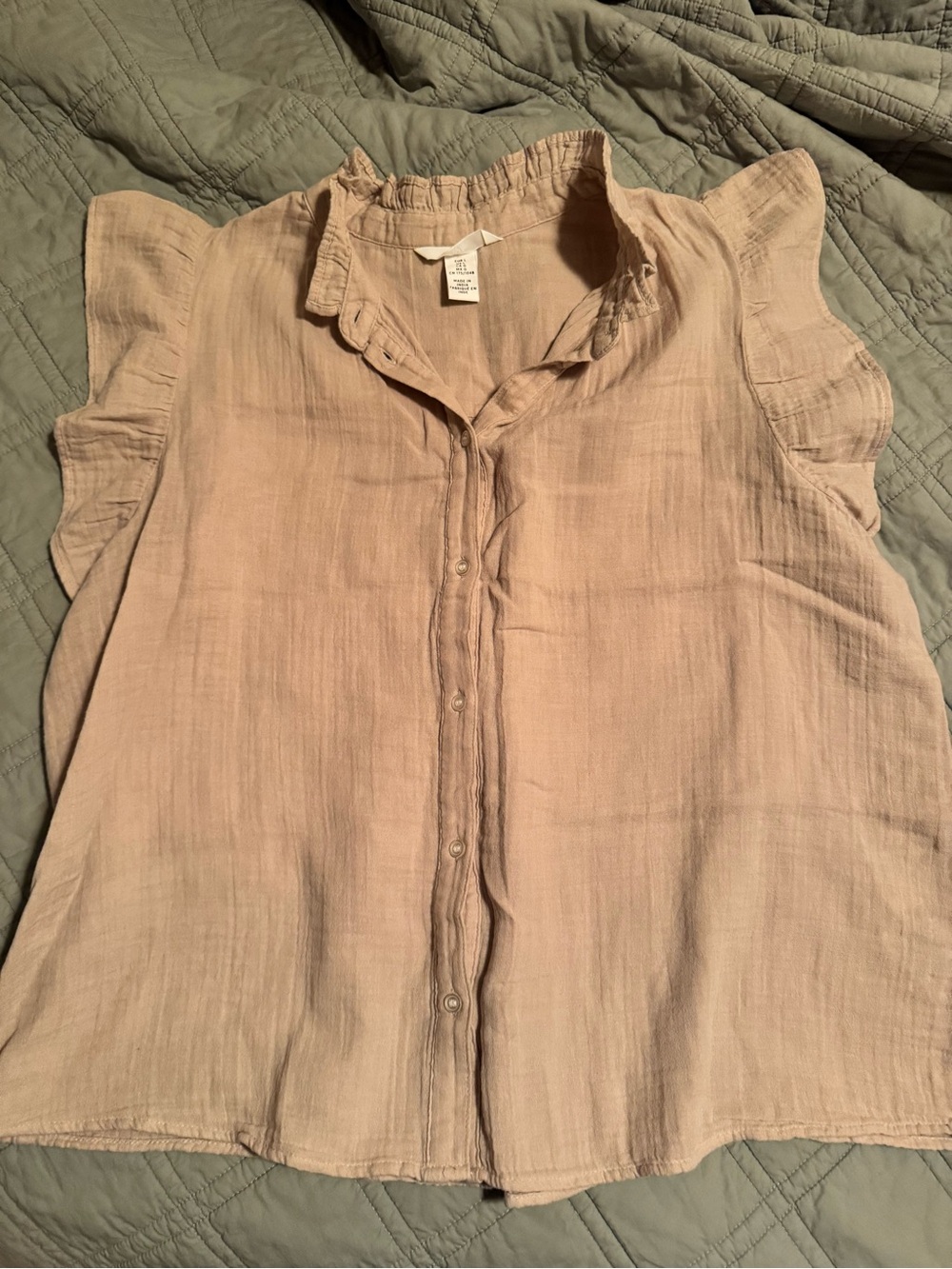 H&M Ruffle Sleeve Button-Down Top